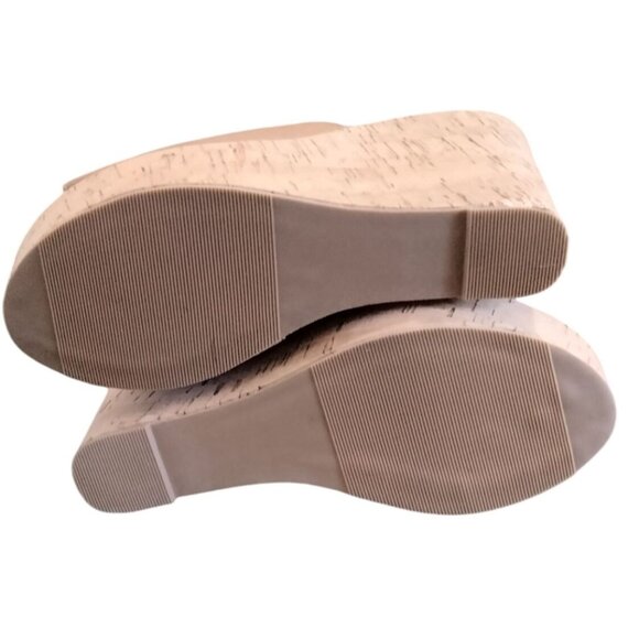 Gloryinterest Size 5.5 Platform Sandals Mules Slipper Style Tan 4.3” Wedges - Picture 7 of 7